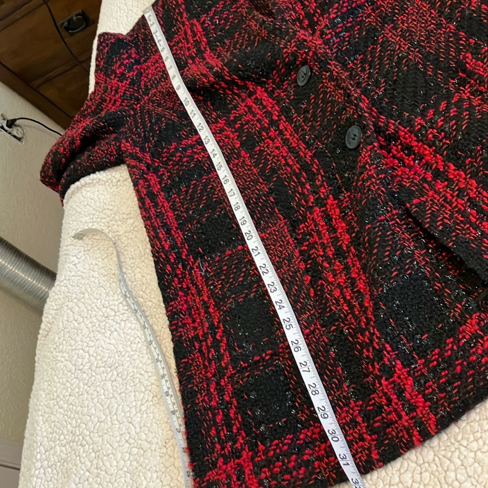 Lane Bryant Red and Black Plaid Blazer - Picture 8 of 9
